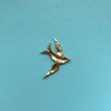 14k Seed Pearl + Ruby Swallow Pendant