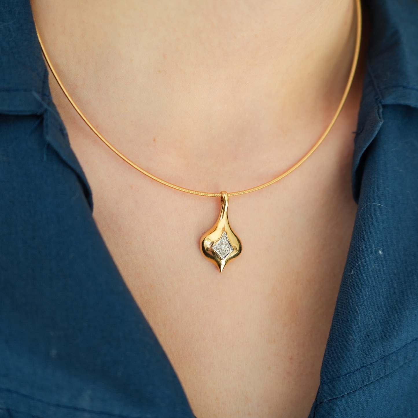14k Diamond Drop Pendant