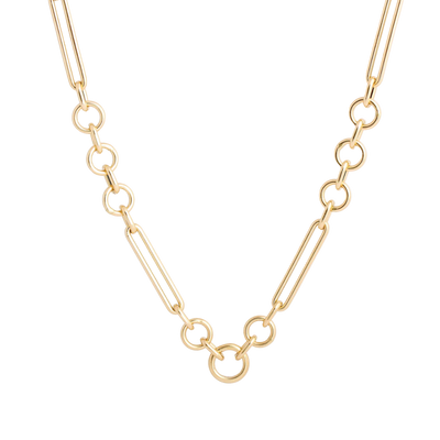 14k Mixed Link Chain w/ Charm Holder