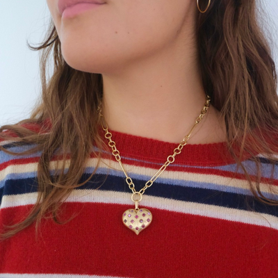 14k Mixed Link Chain w/ Charm Holder