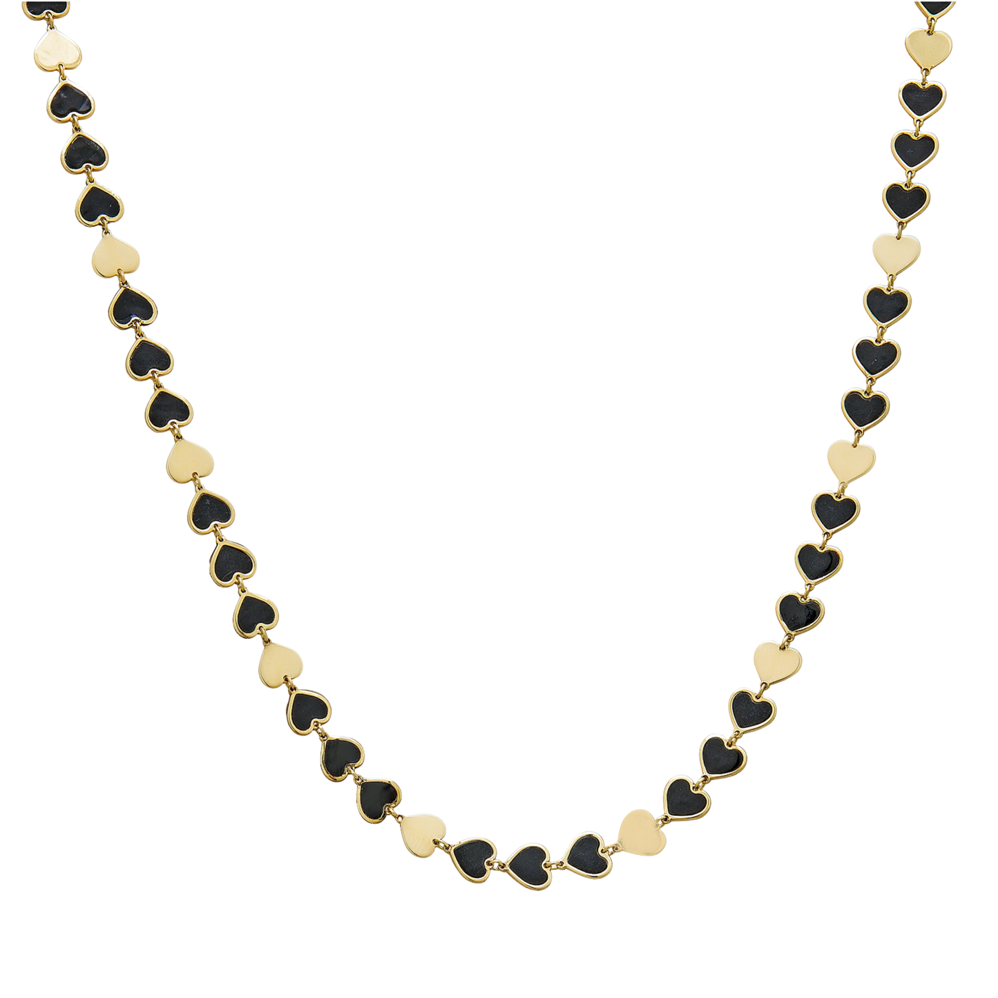 14K Onyx Heart Chain
