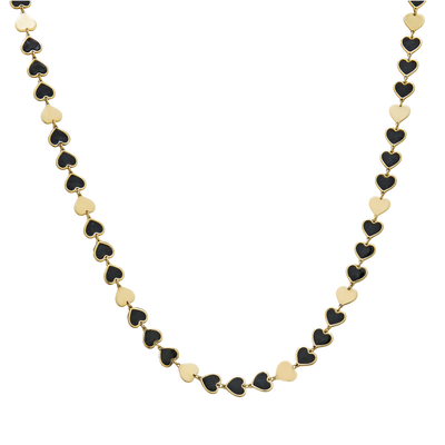 14K Onyx Heart Chain