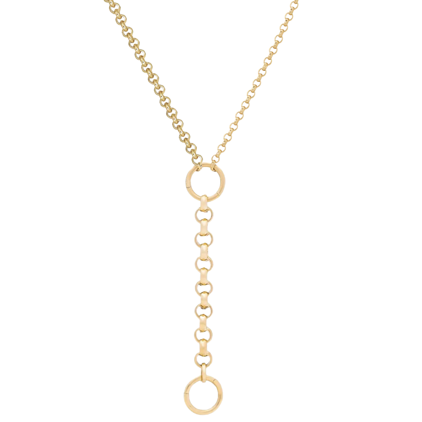 14K Rolo Lariat Chain
