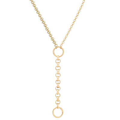 14K Rolo Lariat Chain