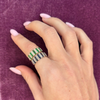 14k Emerald + Diamond Band