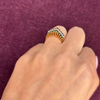 14k Sapphire + Diamond Pyramid Ring