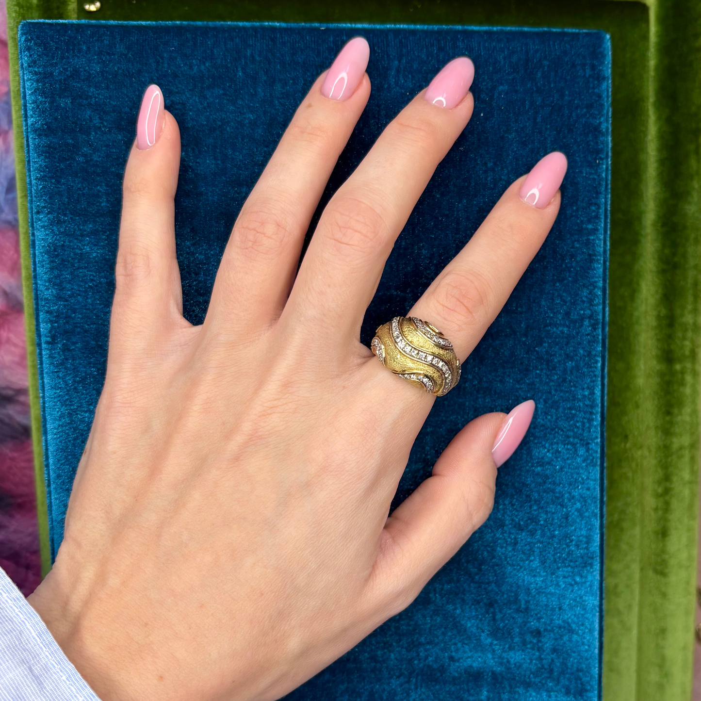 14k + Diamond Bombe Ring
