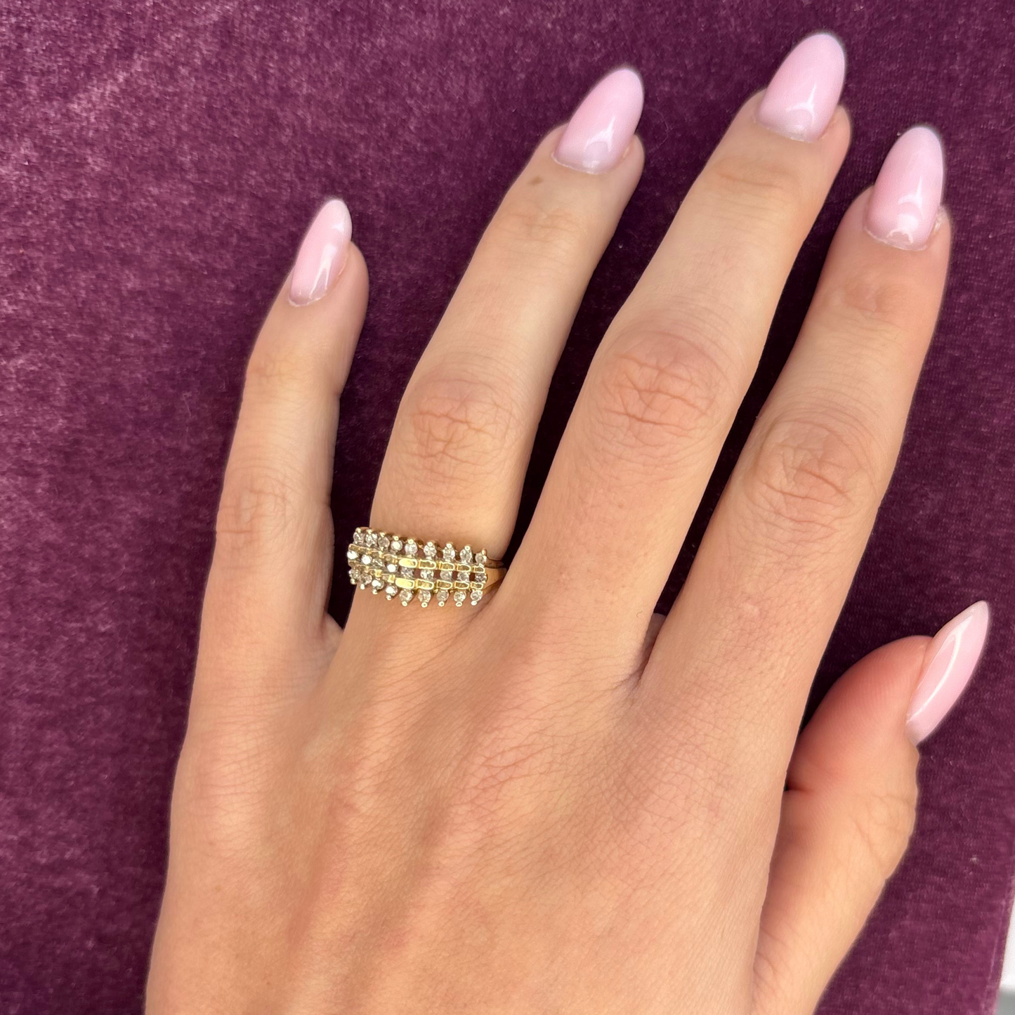 14k Diamond Pyramid Ring