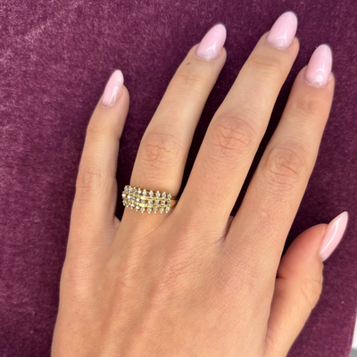 14k Diamond Pyramid Ring
