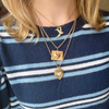 14k Fluted Heart + Pearl Charm