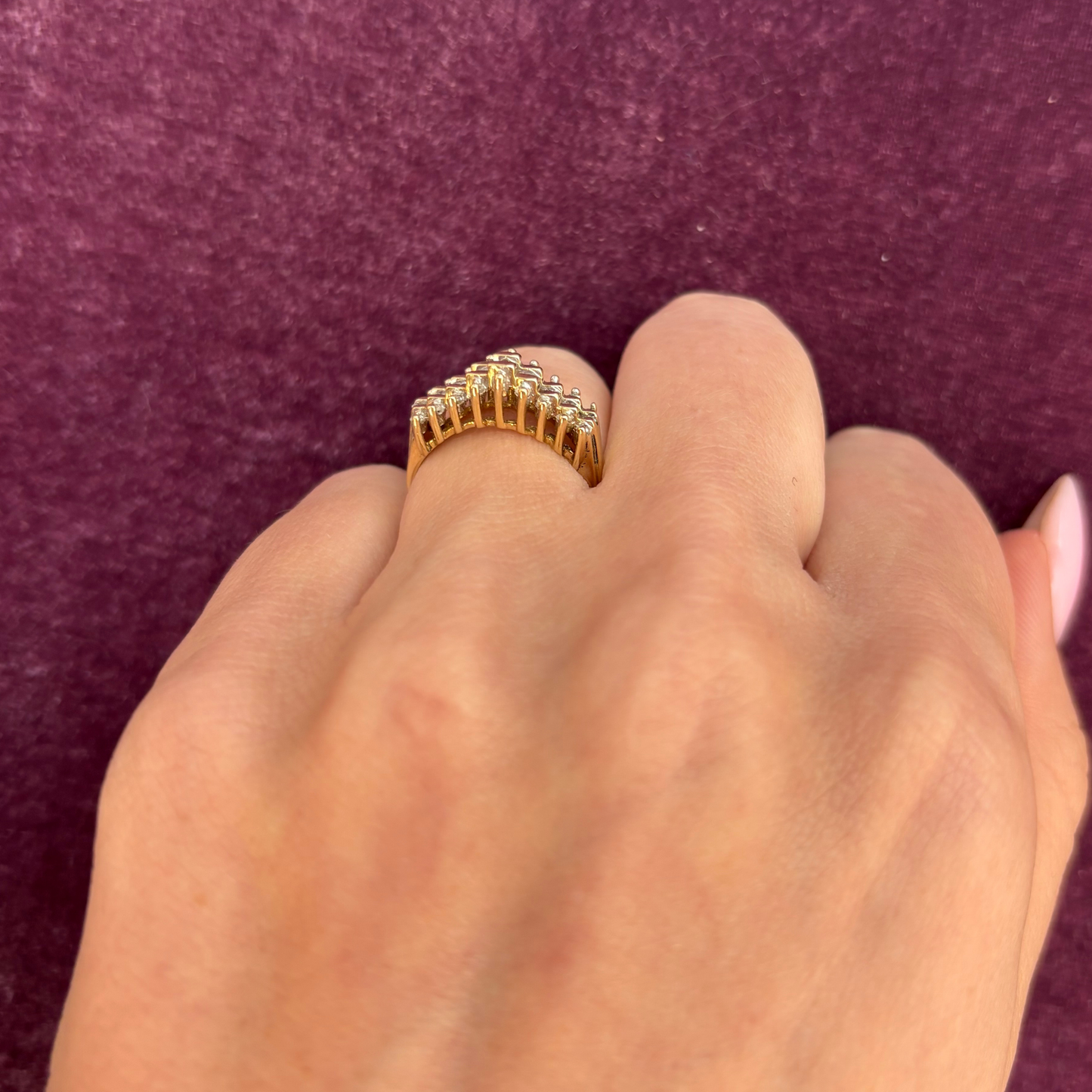 14k Diamond Pyramid Ring