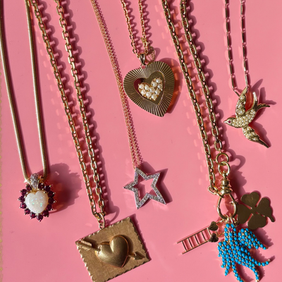 14k Fluted Heart + Pearl Charm