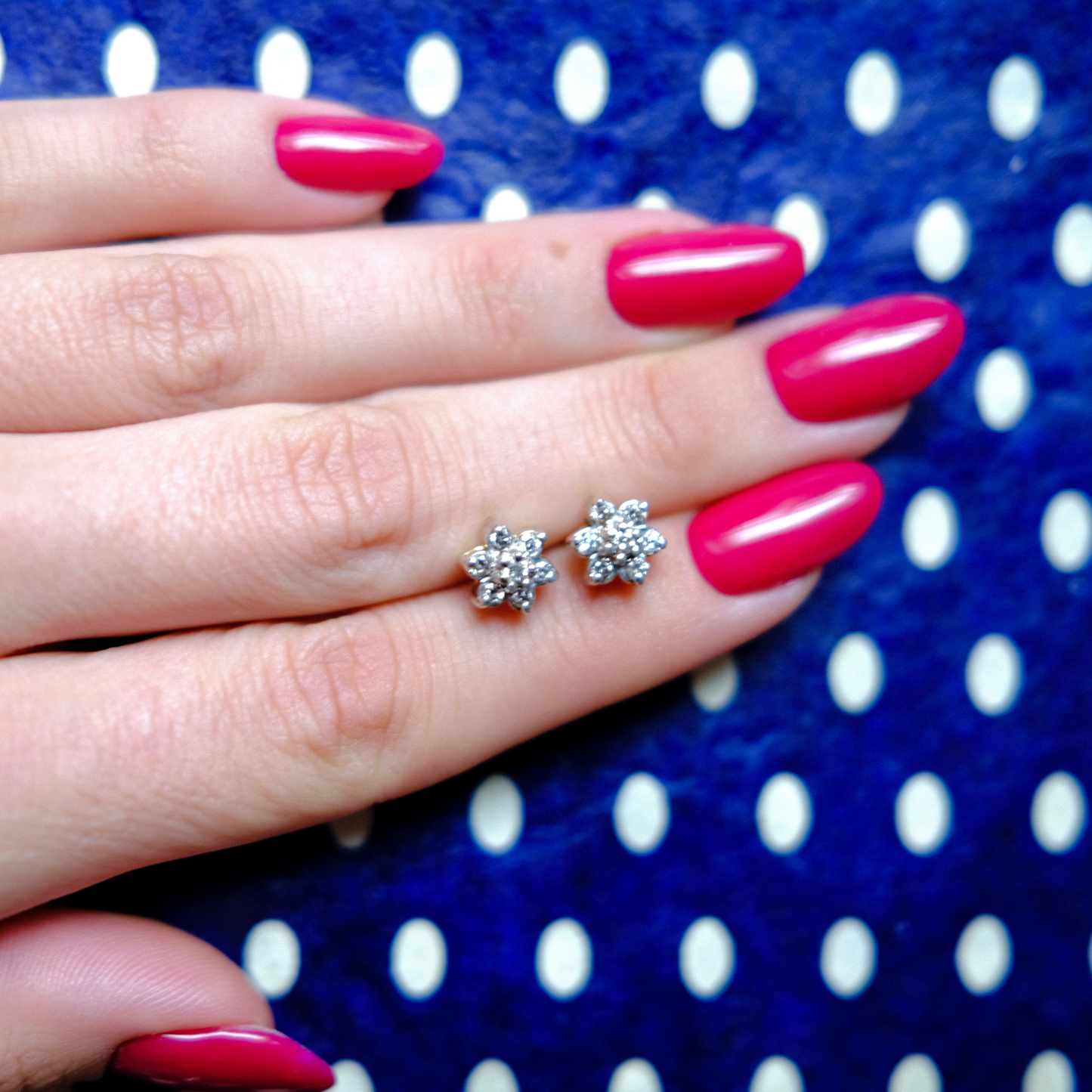 14k + Diamond Flower Studs