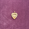 14k Fluted Heart + Pearl Charm
