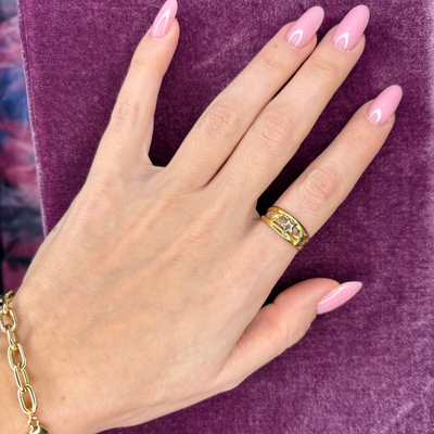 14k 3 Star Ring