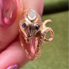 14k Sapphire + Diamond Snake Ring