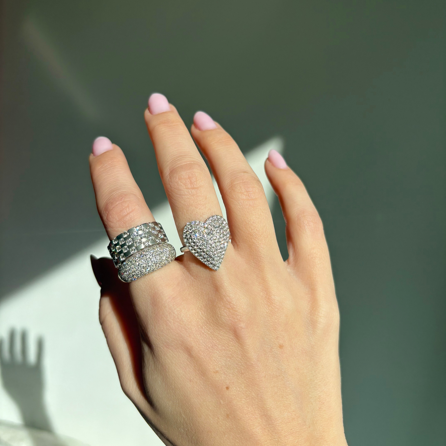 18k Pavé Diamond Heart Ring