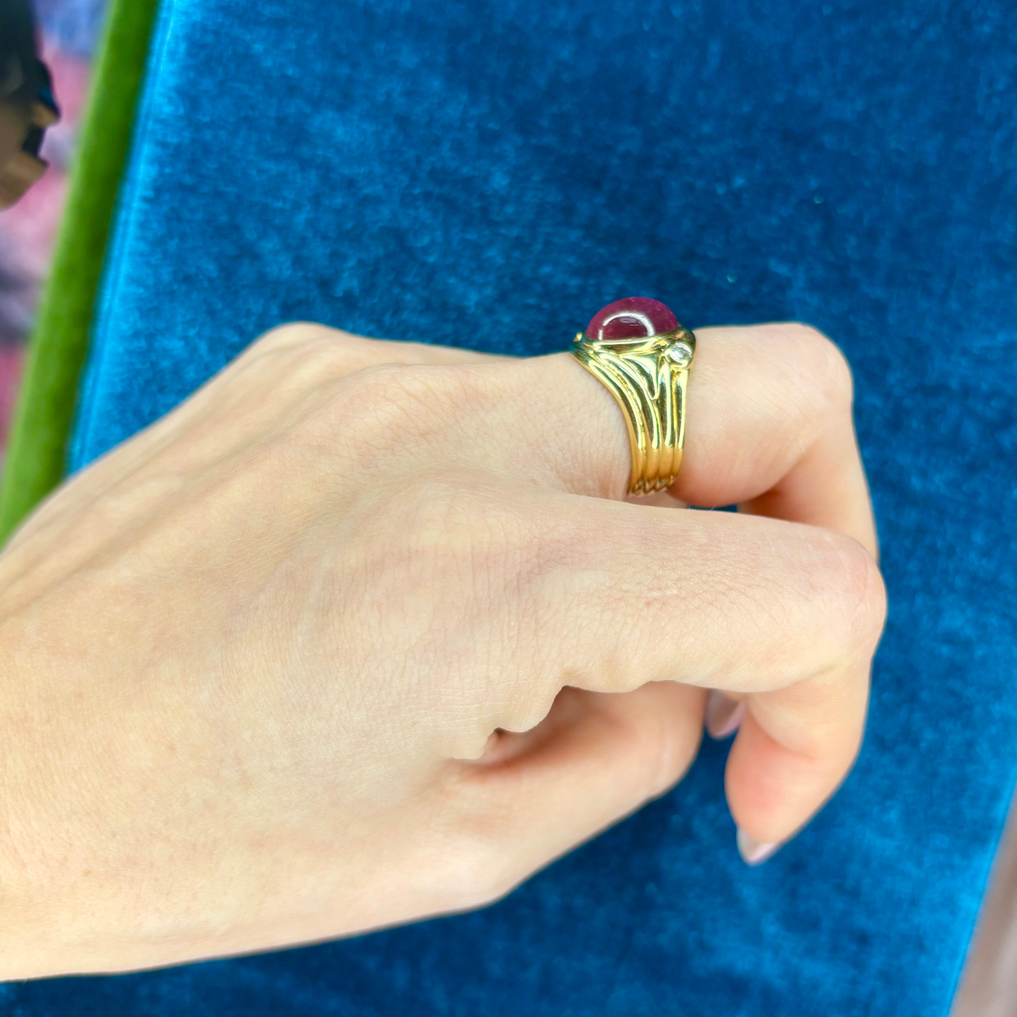 14k Pink Tourmaline + Diamond Ring