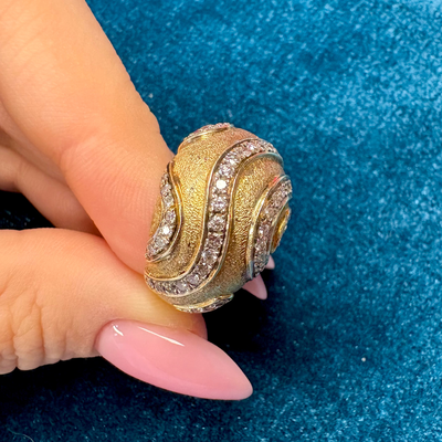 14k + Diamond Bombe Ring