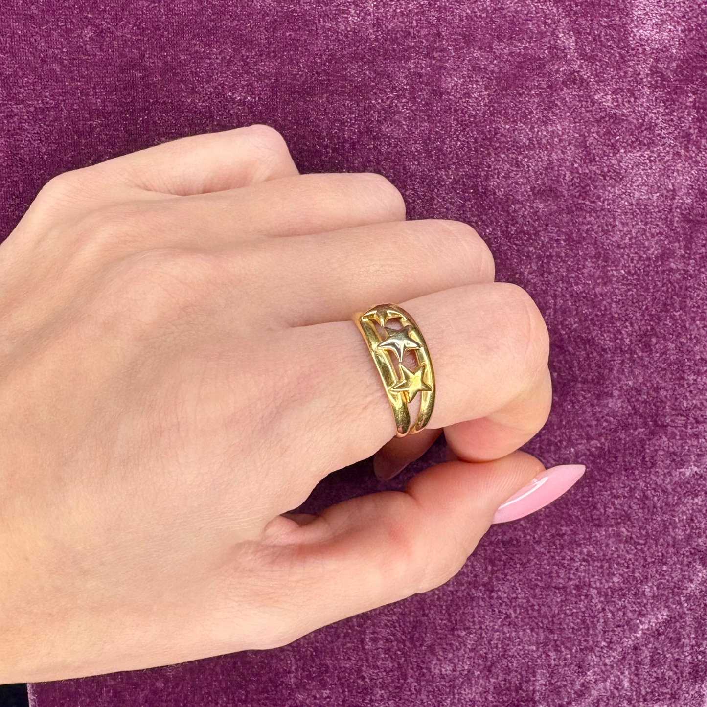 14k 3 Star Ring