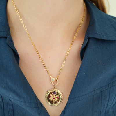 14k Paperclip Chain w/ Diamond Clasp