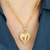 14k Ruby + Sapphire Heart Pendant