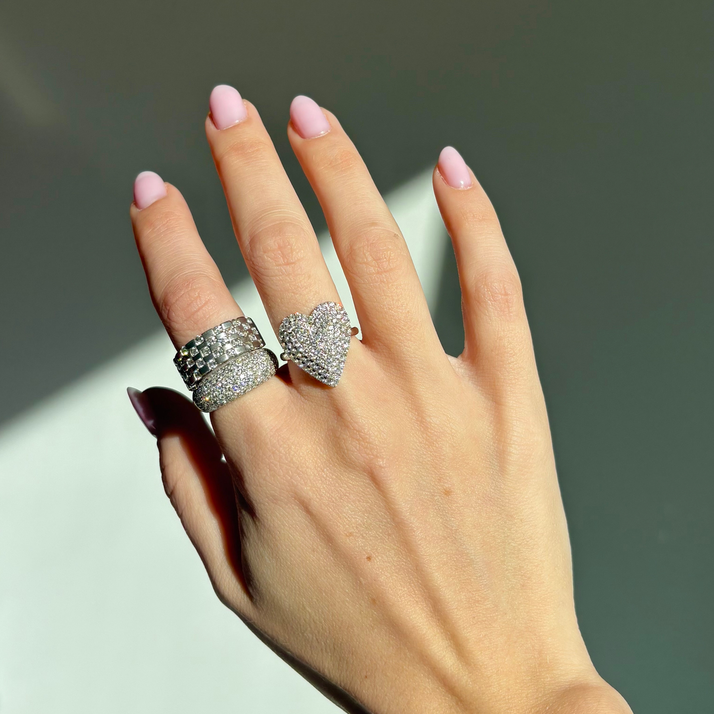 18k Pavé Diamond Heart Ring