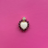14k Opal, Rhodolite, + Diamond Heart Charm