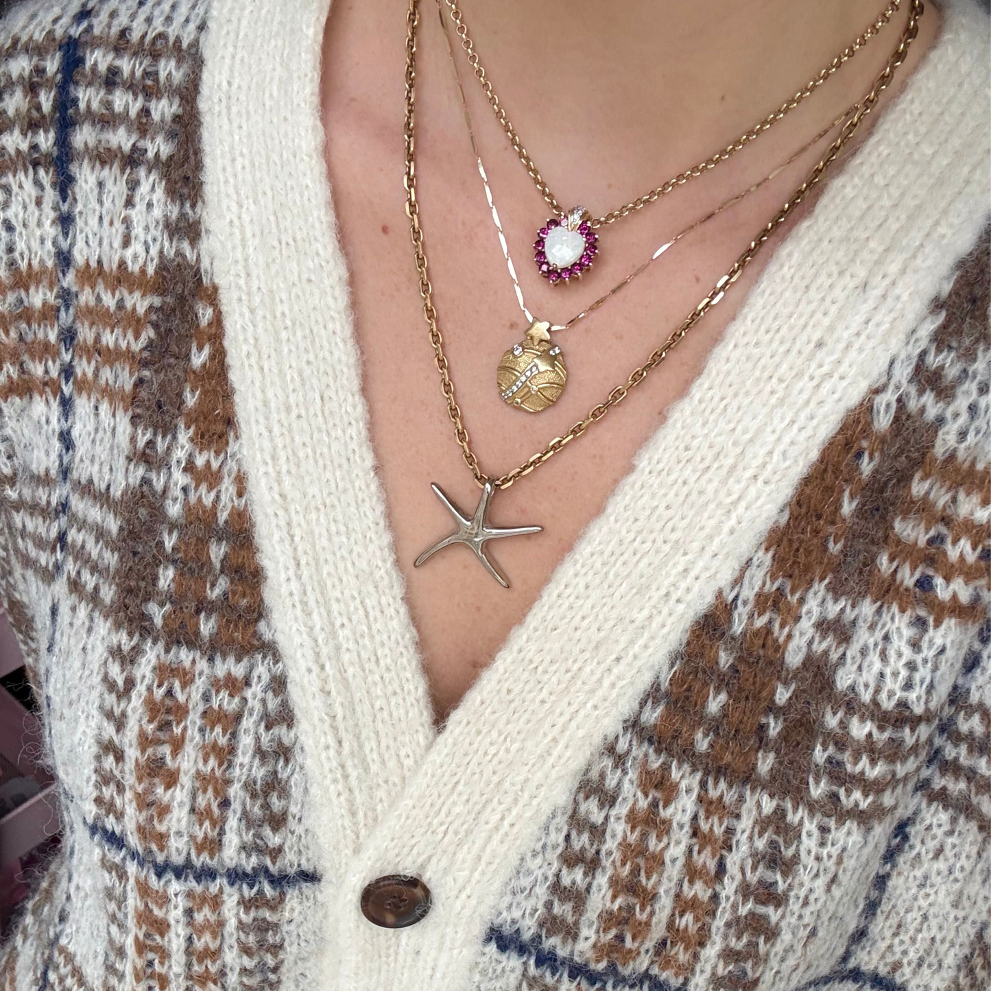 14k + Diamond Celestial Pendant