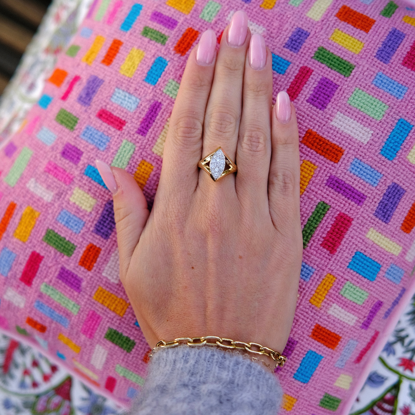 14k Marquis Pavé Ring