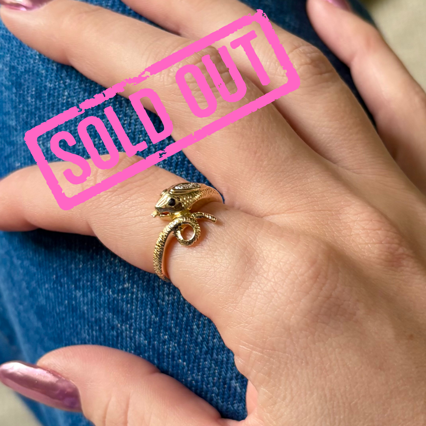 14k Sapphire + Diamond Snake Ring