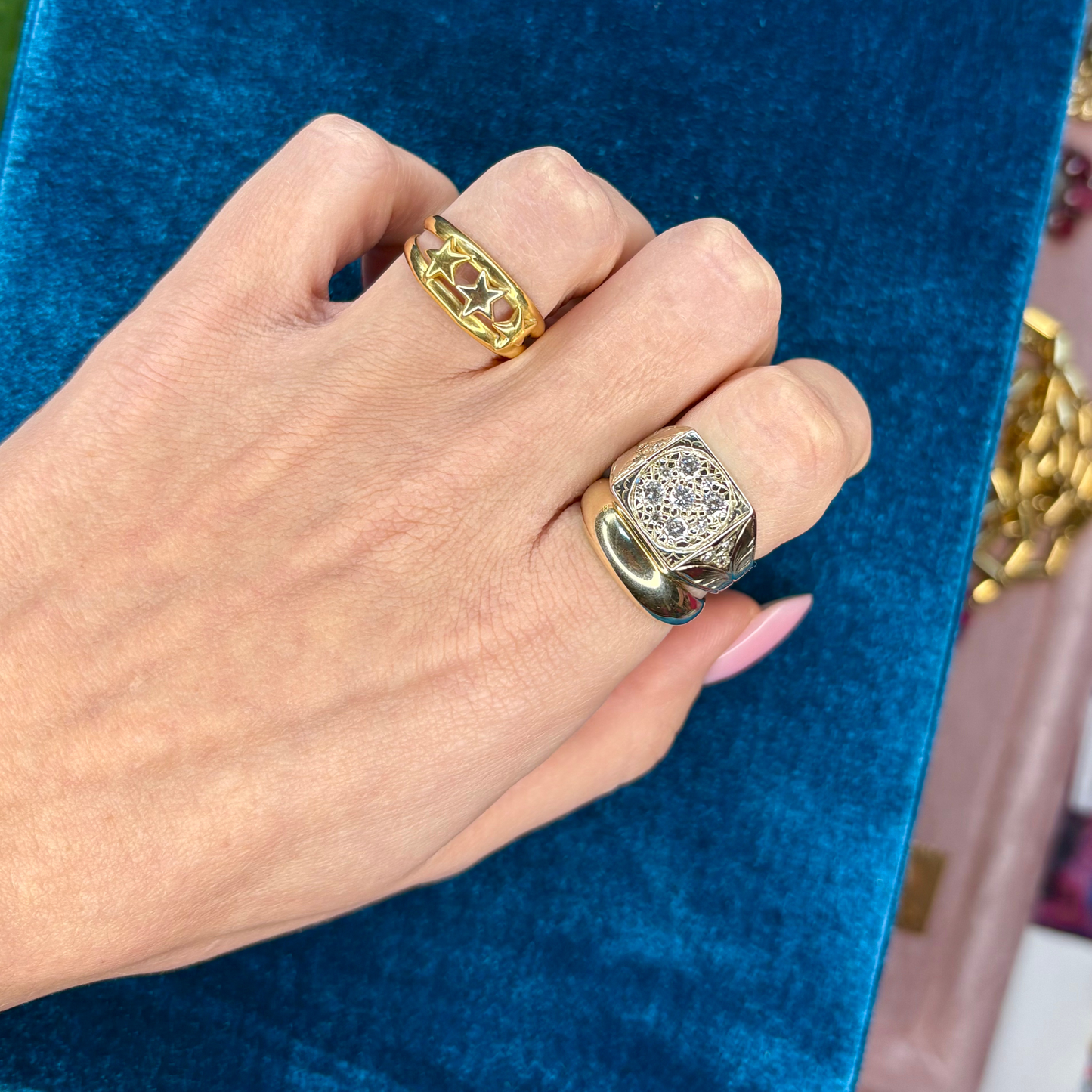 14k Diamond Signet Ring