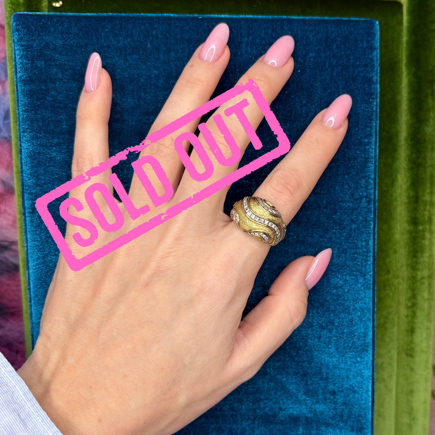 14k + Diamond Bombe Ring