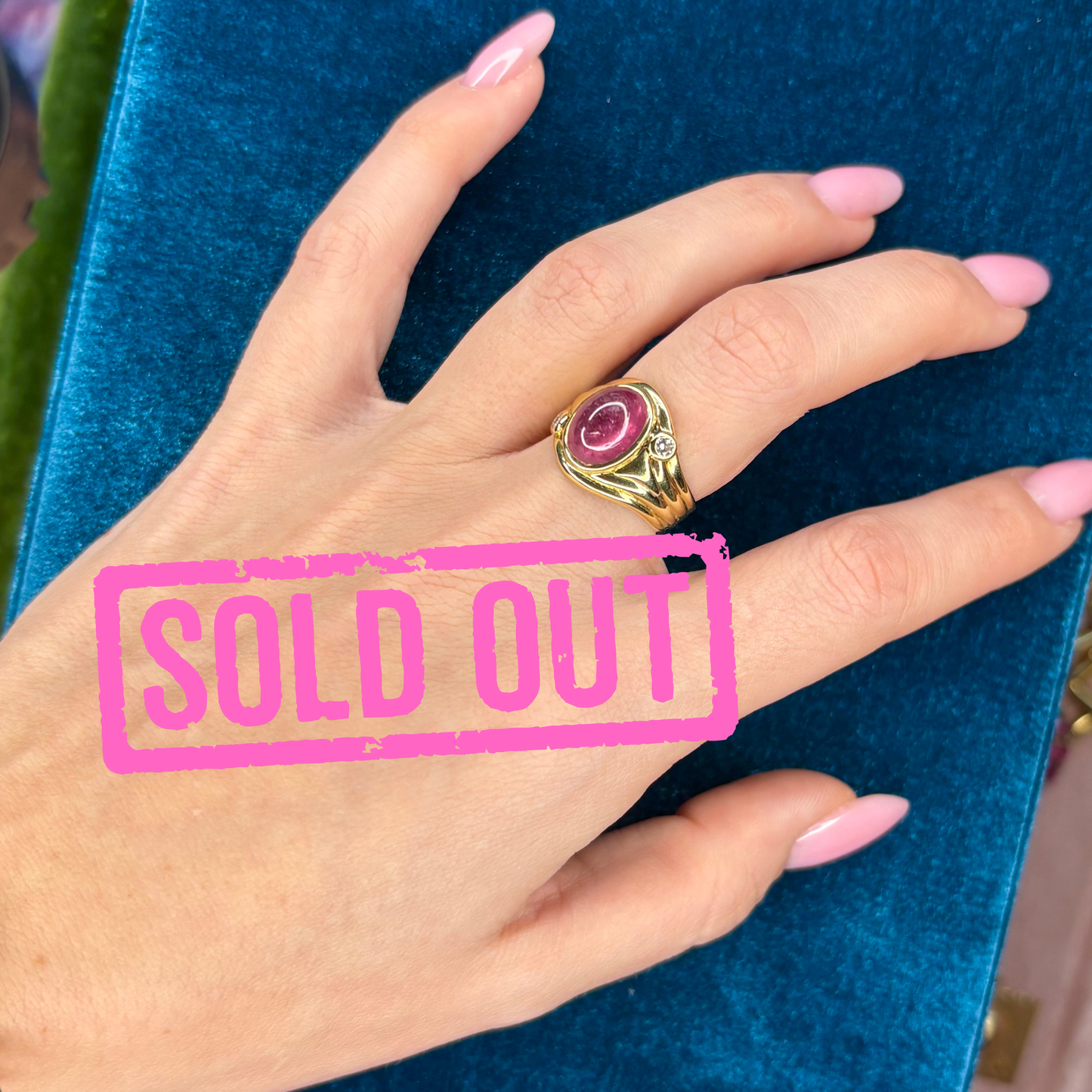14k Pink Tourmaline + Diamond Ring