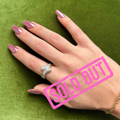 14k Diamond Swirl Ring