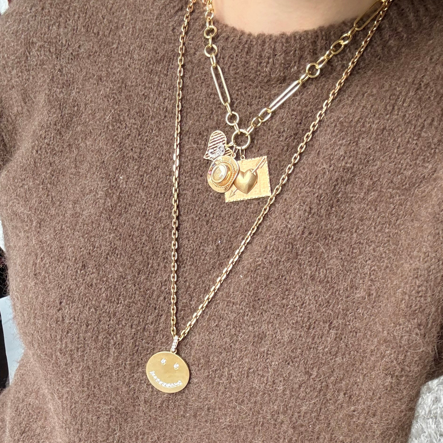 14k + Diamond Initial C/e Charm
