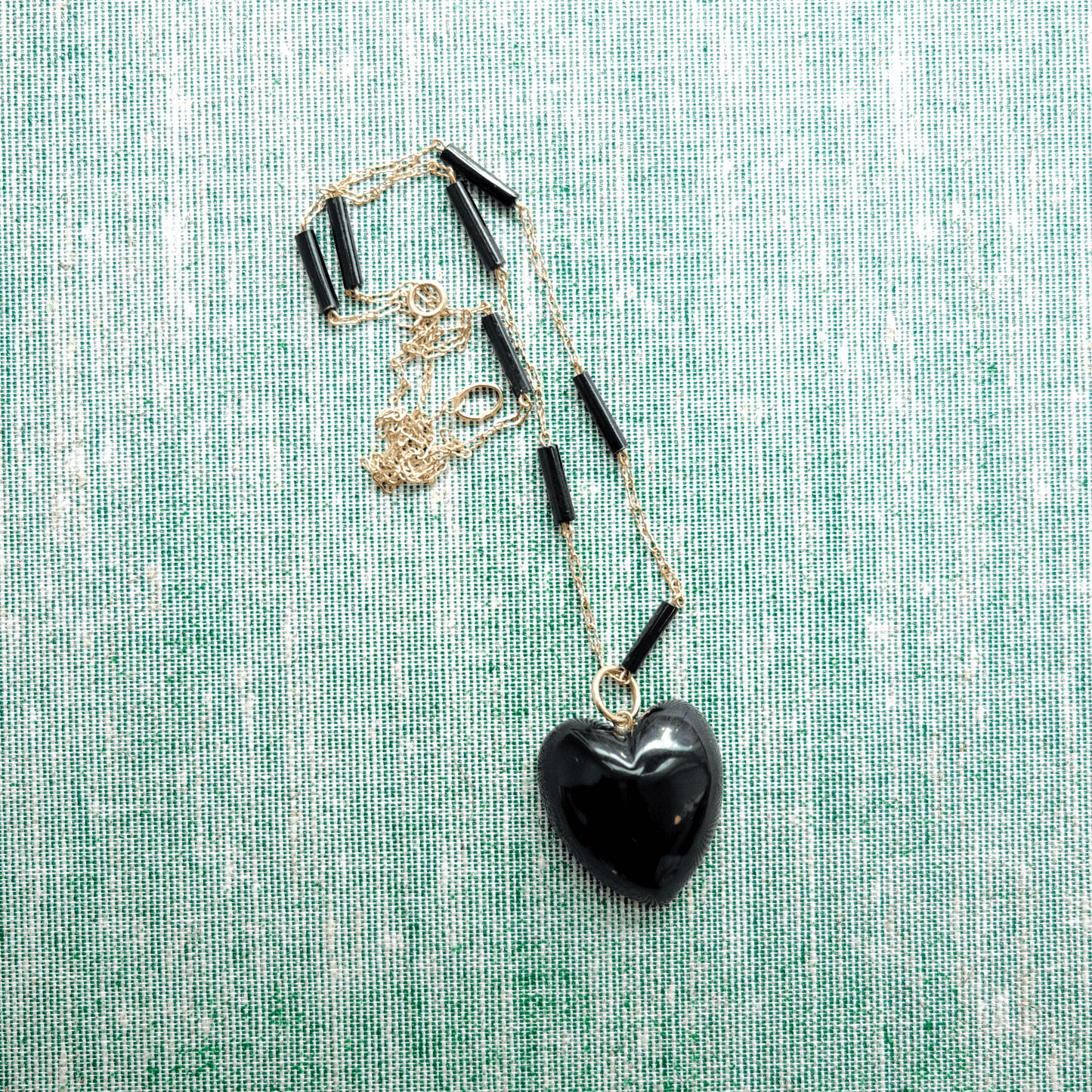 14k Wood Heart Necklace