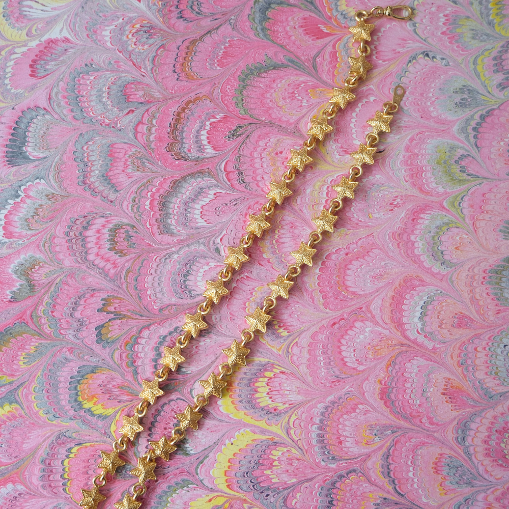 80s Brushed Gold Star Necklace