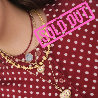80s Brushed Gold Star Necklace